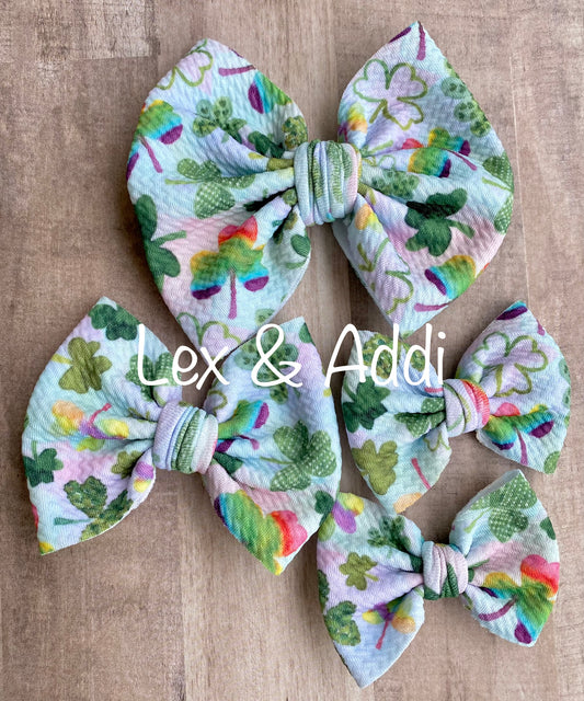 Rainbow Shamrocks- Scrunchies