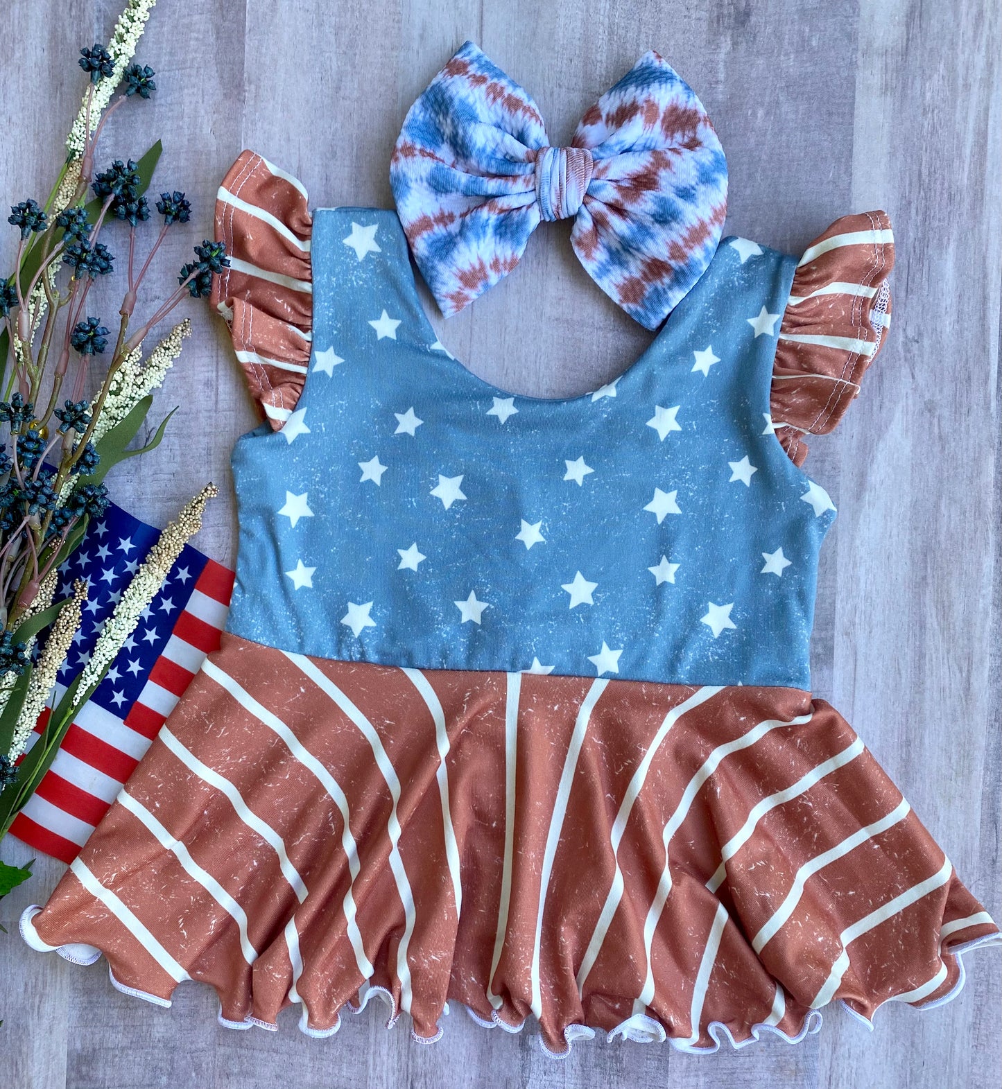 Vintage Stars & Stripes -Peplum Top