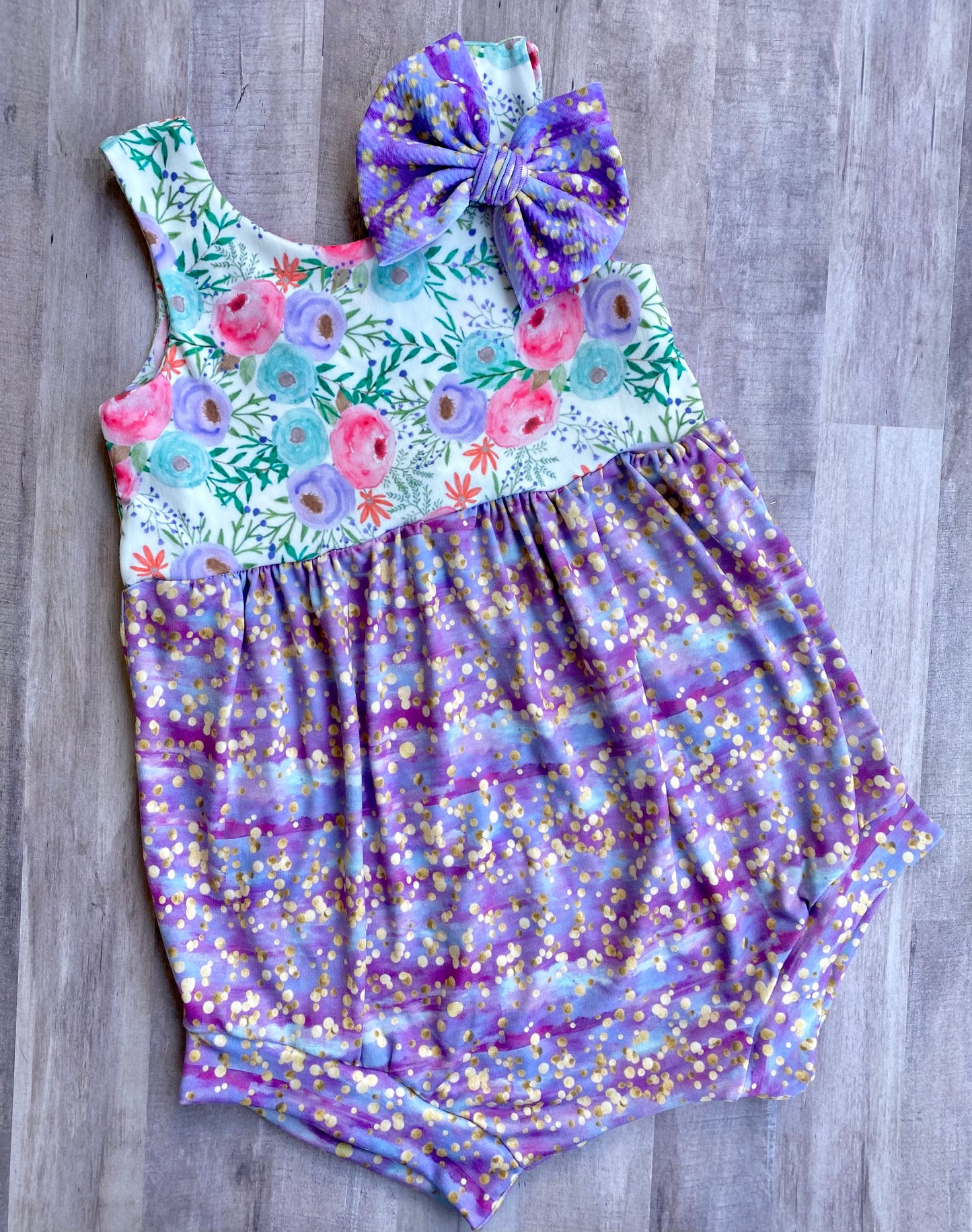 Purple Rain- Bubble Romper