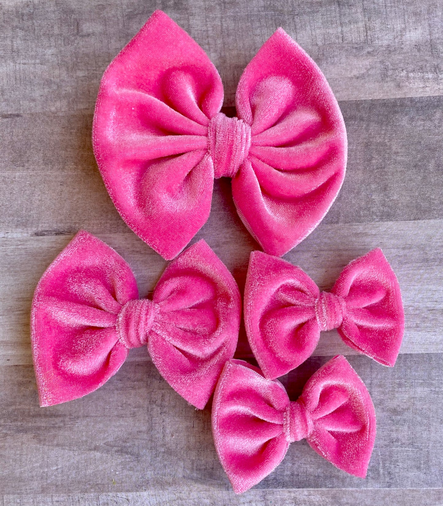 Rose Petal Velvet- Bow Styles