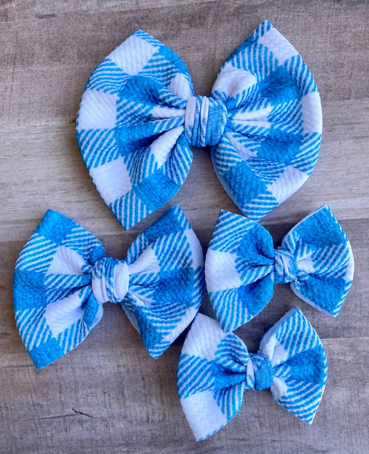 Ocean Plaid- Scrunchies