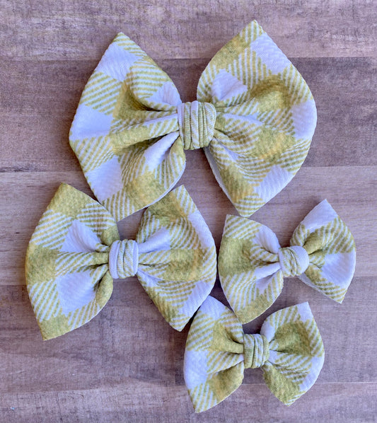 Dandelion Plaid- Bow Styles