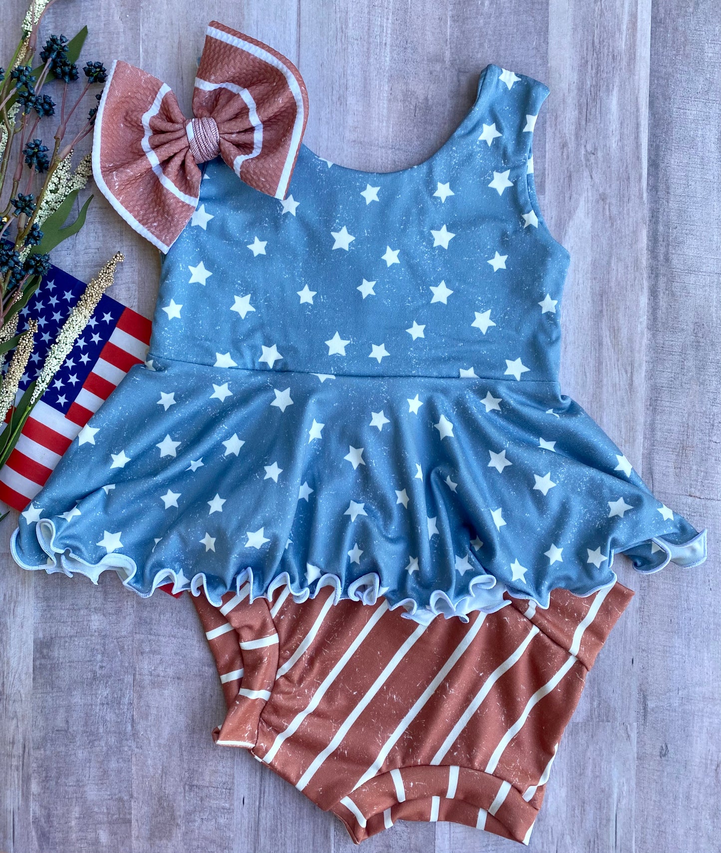 Vintage Stars & Stripes -Peplum Top