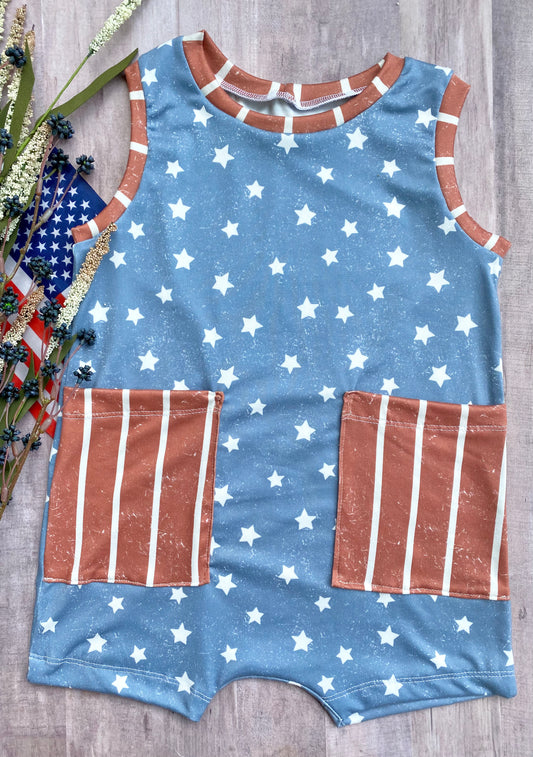 Vintage Stars & Stripes- Summer Romper