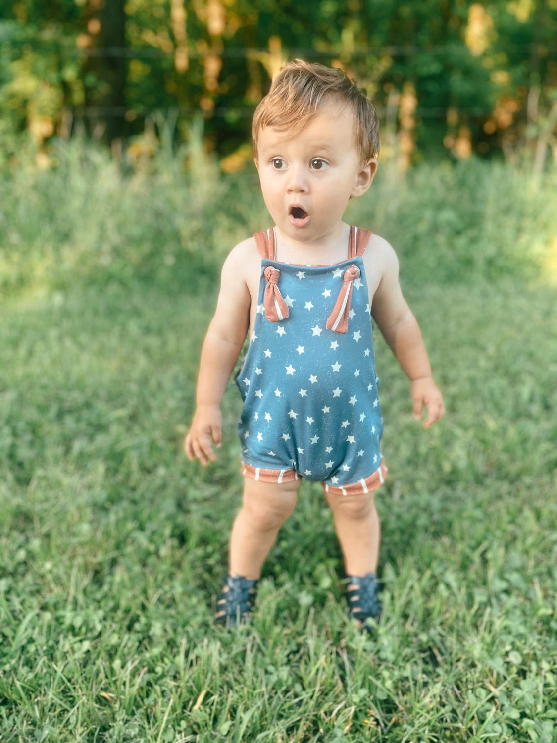 Vintage Stars & Stripes- Knot Overalls