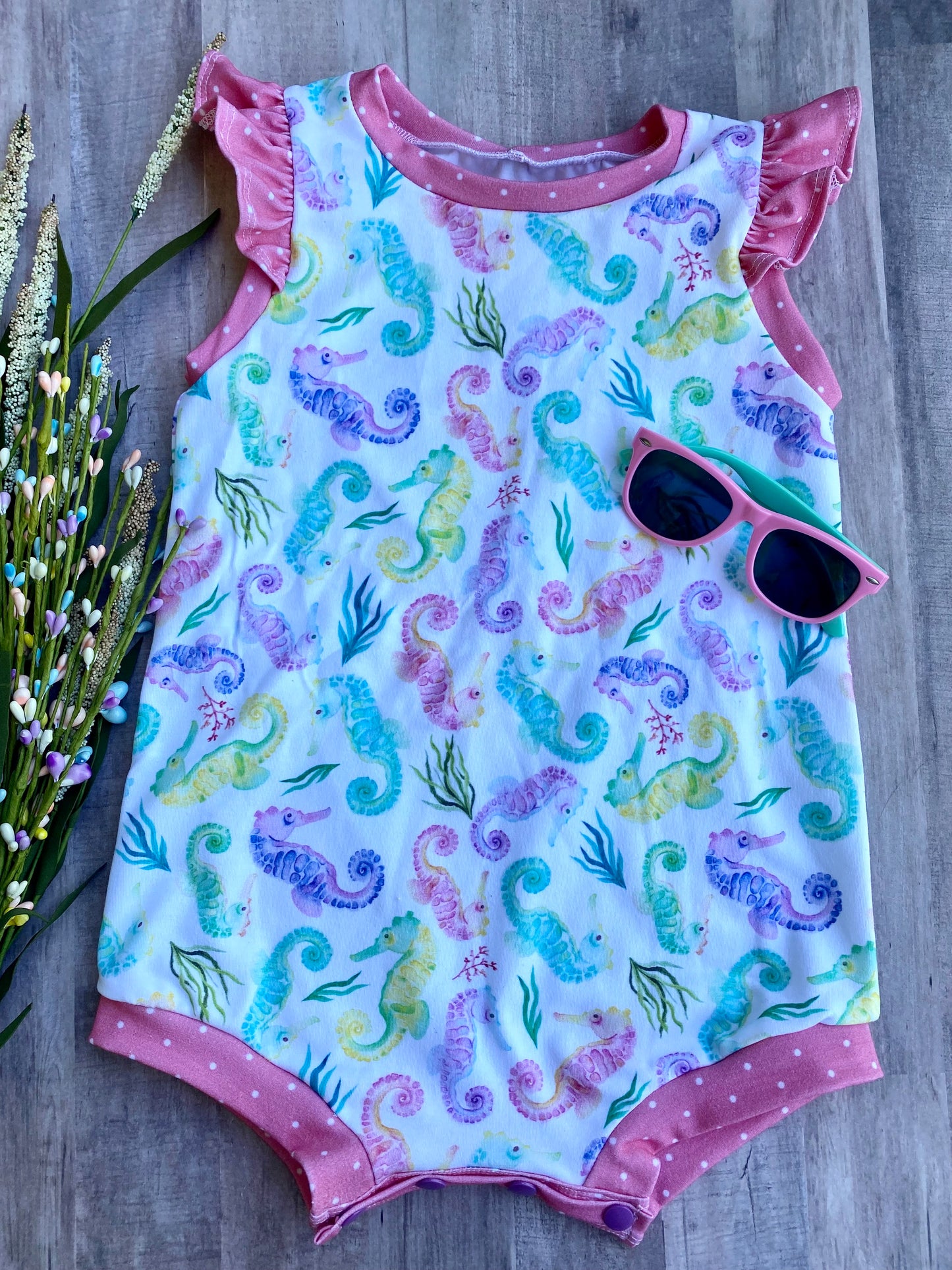 Seahorses - Flutter Romper