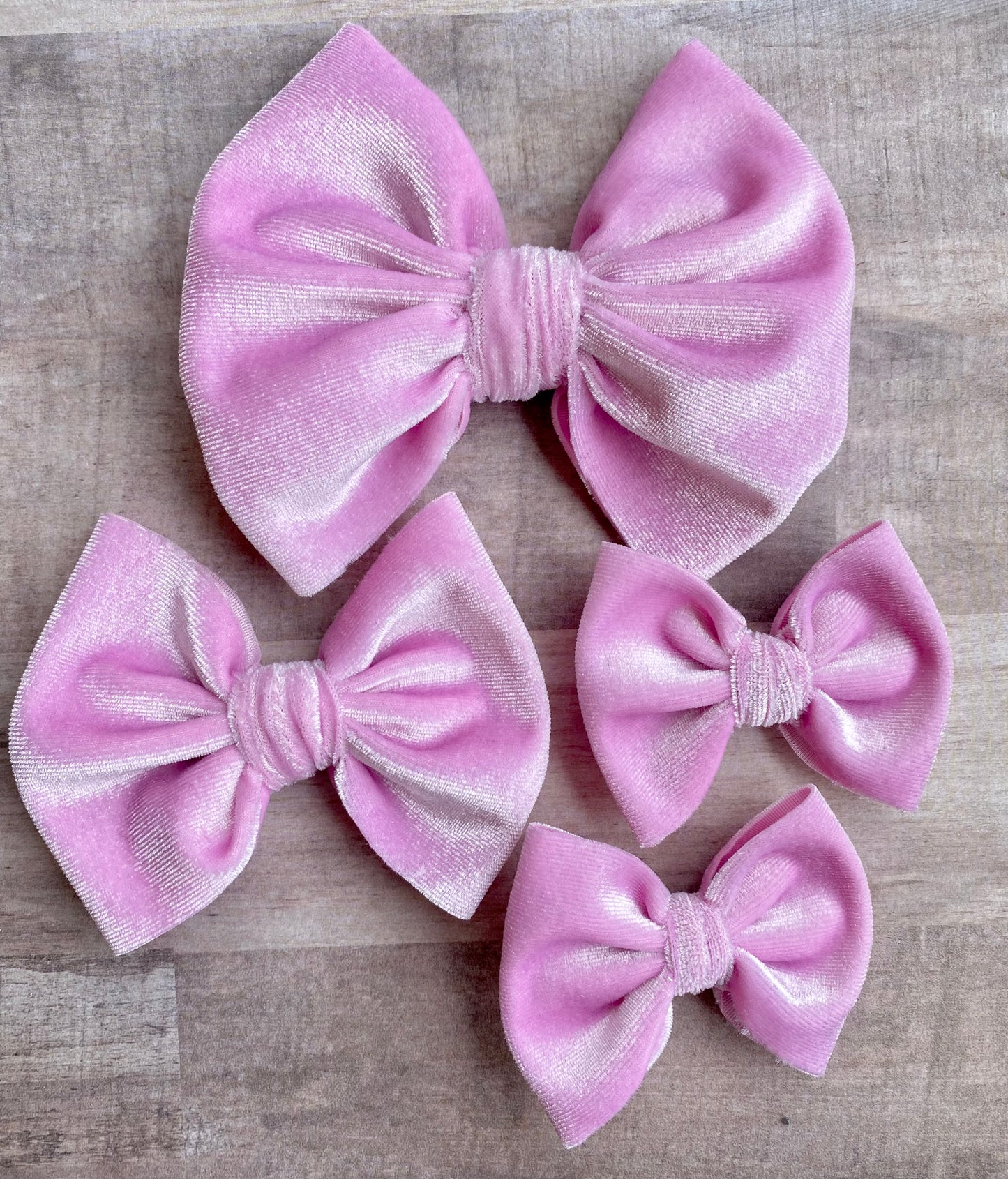 Pink Pearl Velvet- Bow Styles