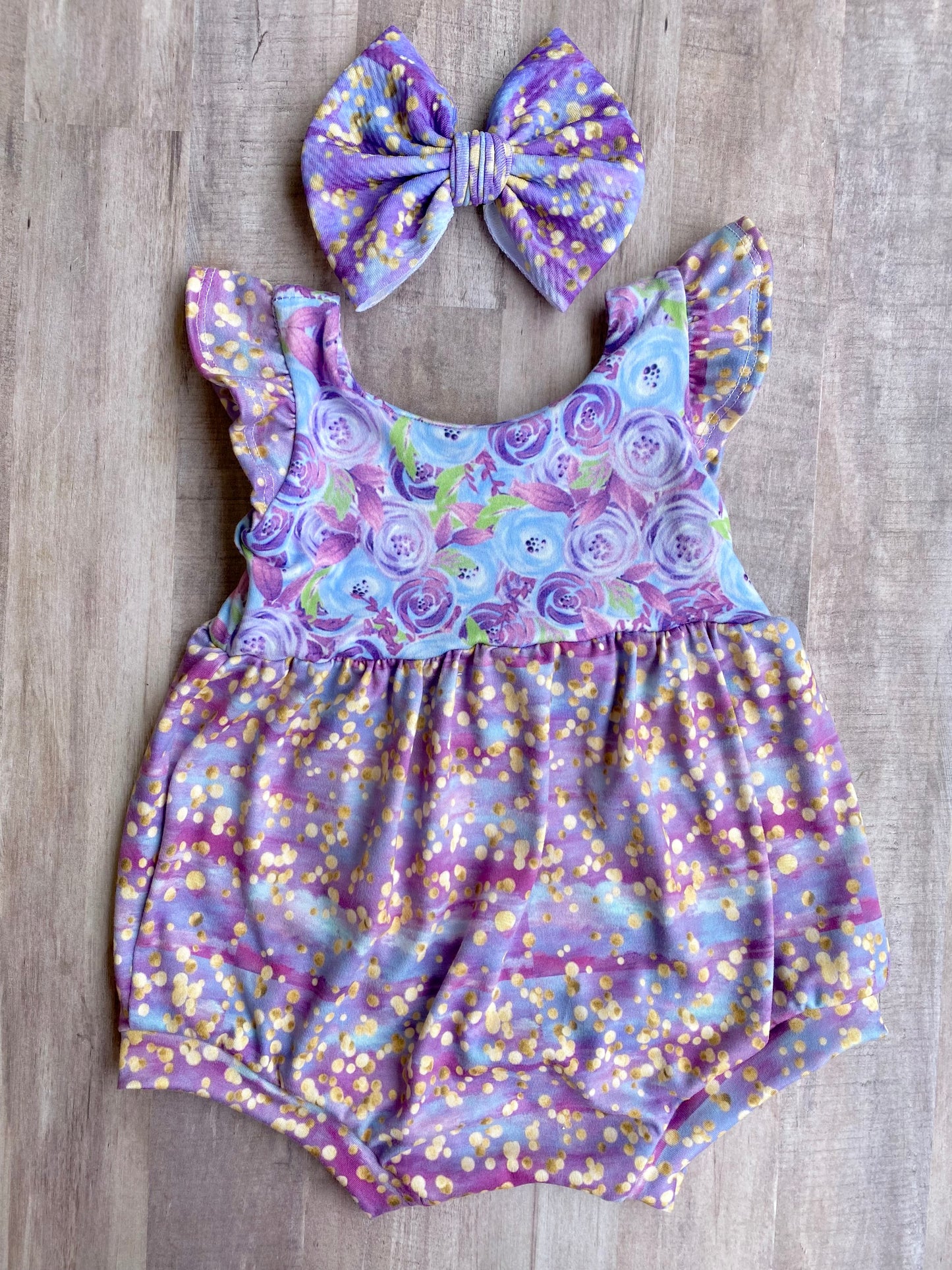 Purple Rain- Bubble Romper