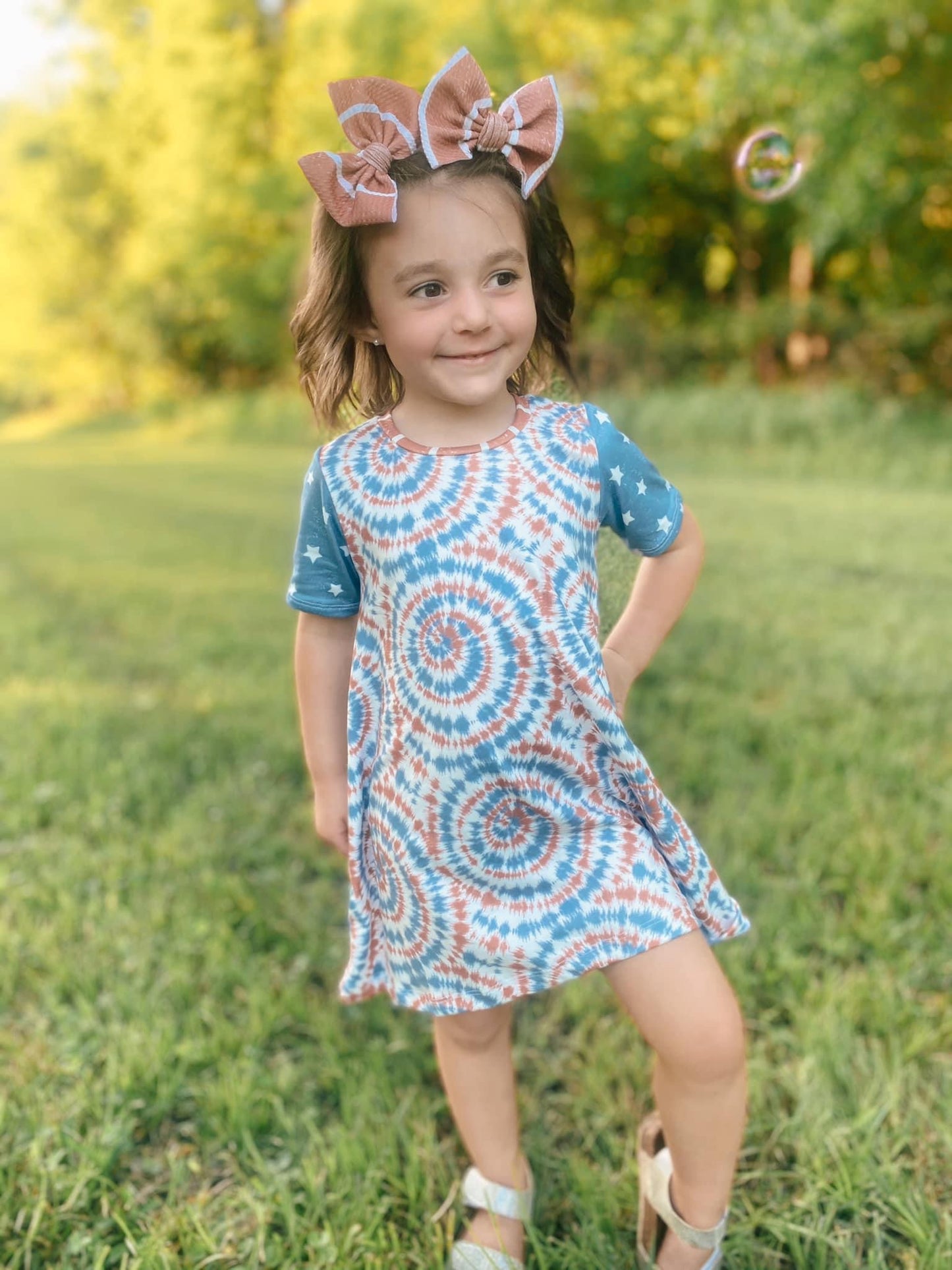 Patriotic Tie Dye-T-Shirt Dress