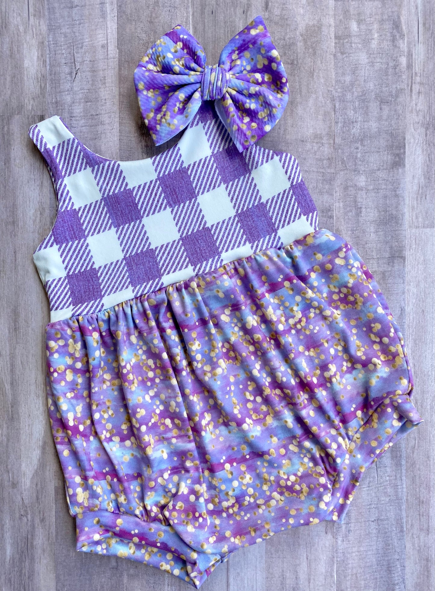 Purple Rain- Bubble Romper