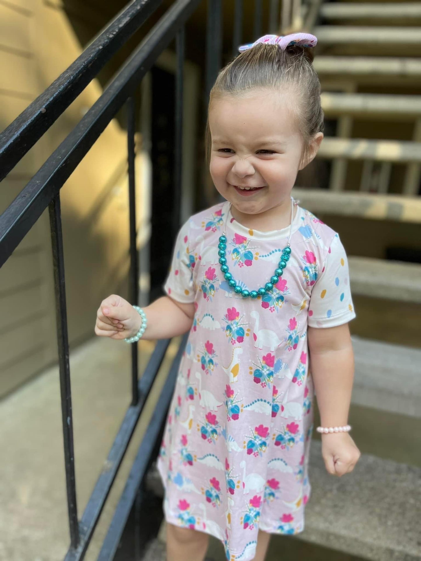 Floral Dino- T-Shirt Dress