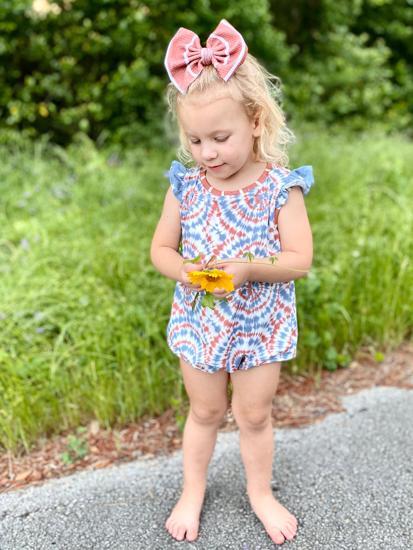 Patriotic Tie Dye- Flutter Romper